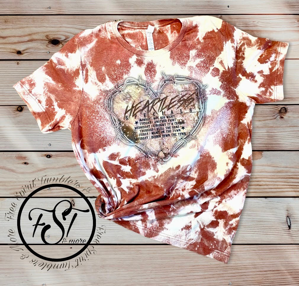 Heartless, bleached T-shirt